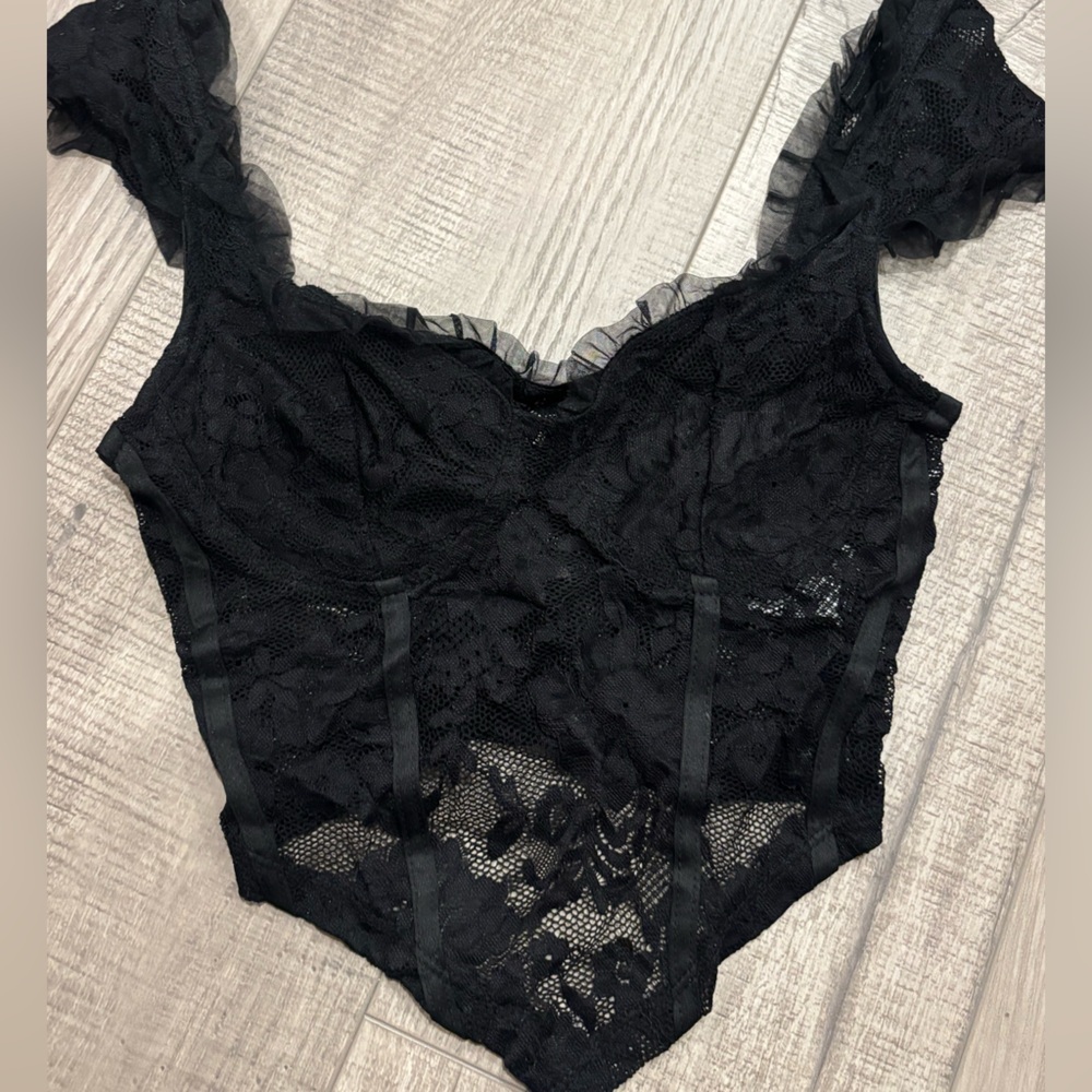 SHEIN Lace Black Crop Top / Lingerie XS
